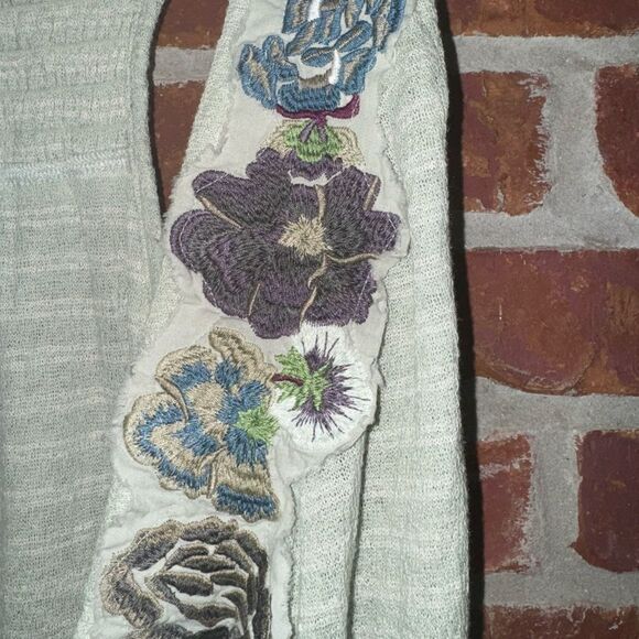 Free People open front floral striped wrap top size medium - Picture 3 of 7